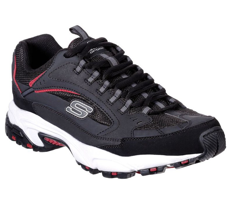 Skechers Stamina - Cutback - Mens Sneakers Black/Red [AU-HU7301]